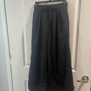 Amira Black High-Waist Wide Leg Trousers